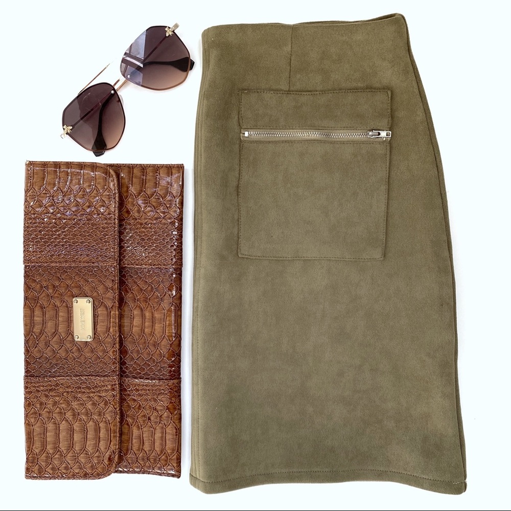 Green Suede Skirt
